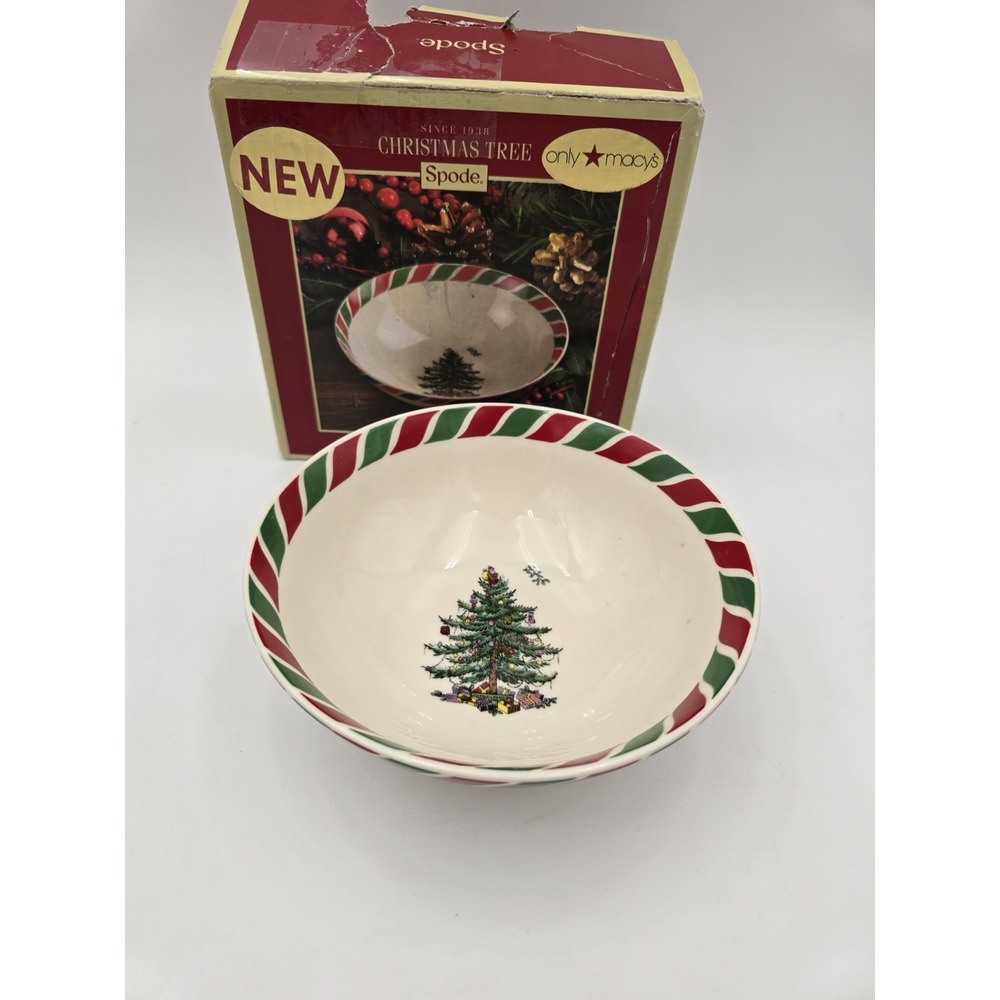 Spode Christmas Tree 6" Candy Cane Candy Bowl Macy's Exclusive